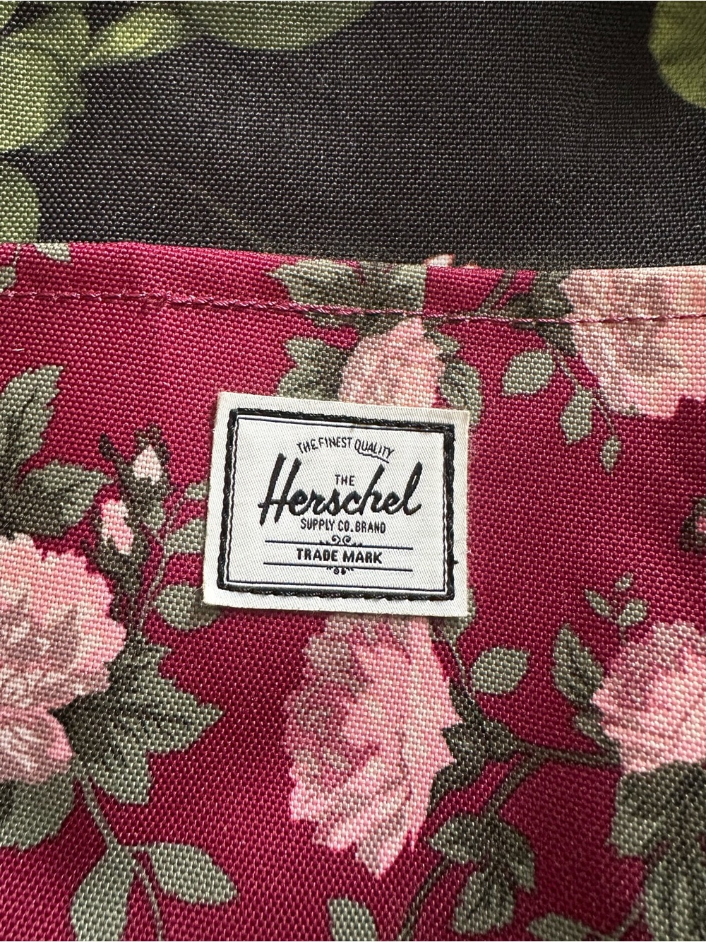 Herschel Supply Company Black & Burgundy Floral Tote - Picture 3 of 5